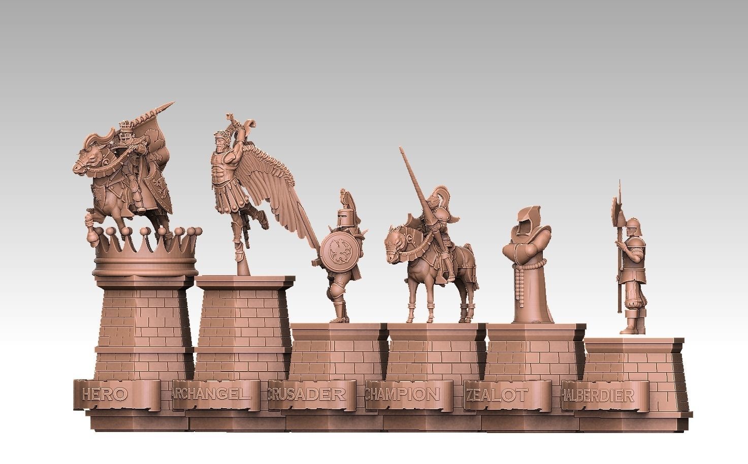 Heroes of Might and Magic 3 Chess Set 3D print model_1