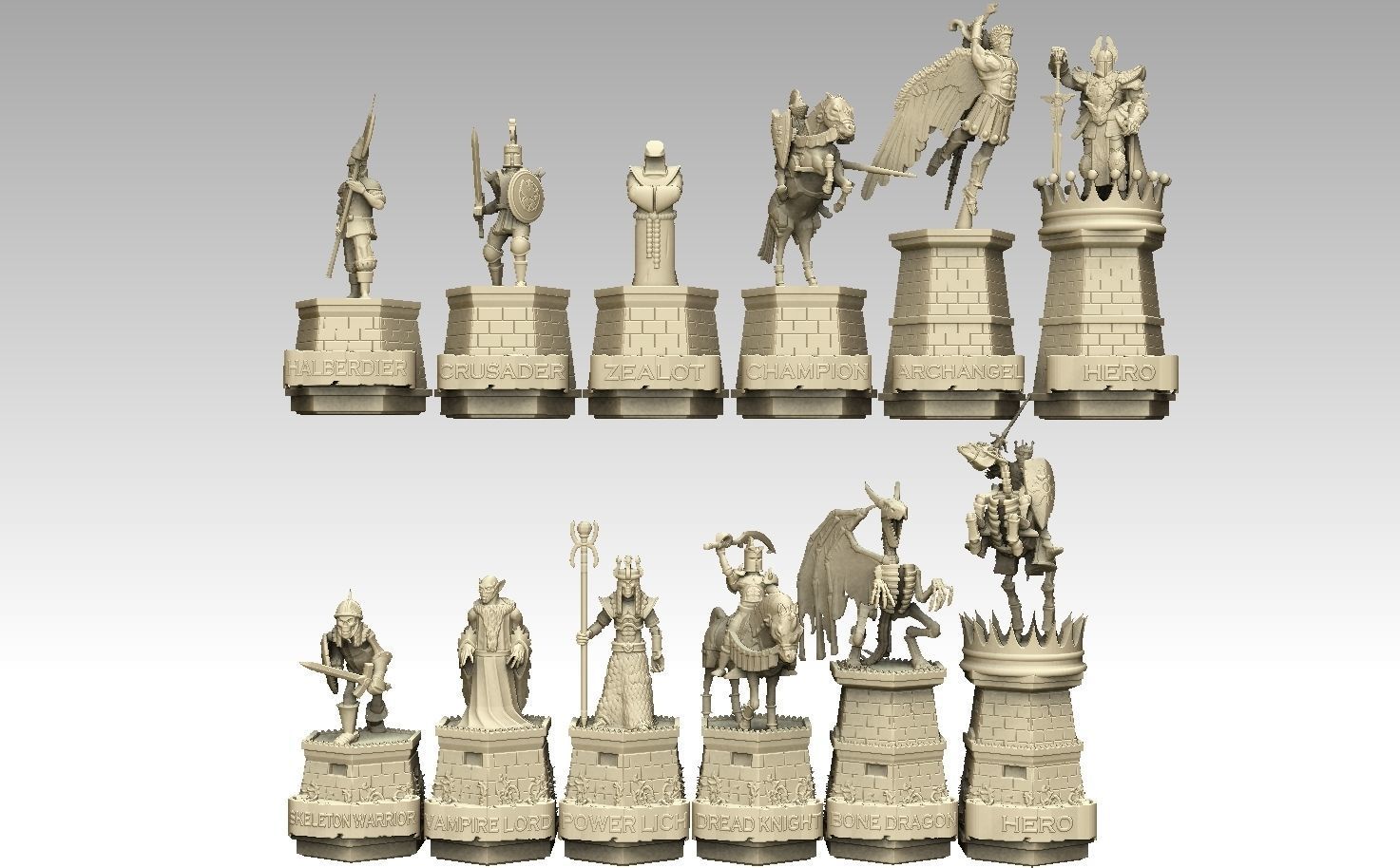 Heroes of Might and Magic 3 Chess Set 3D print model_18