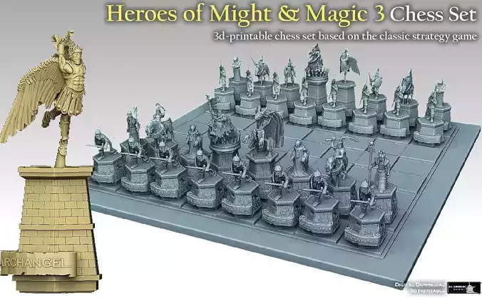 Heroes of Might and Magic 3 Chess Set 3D print model
