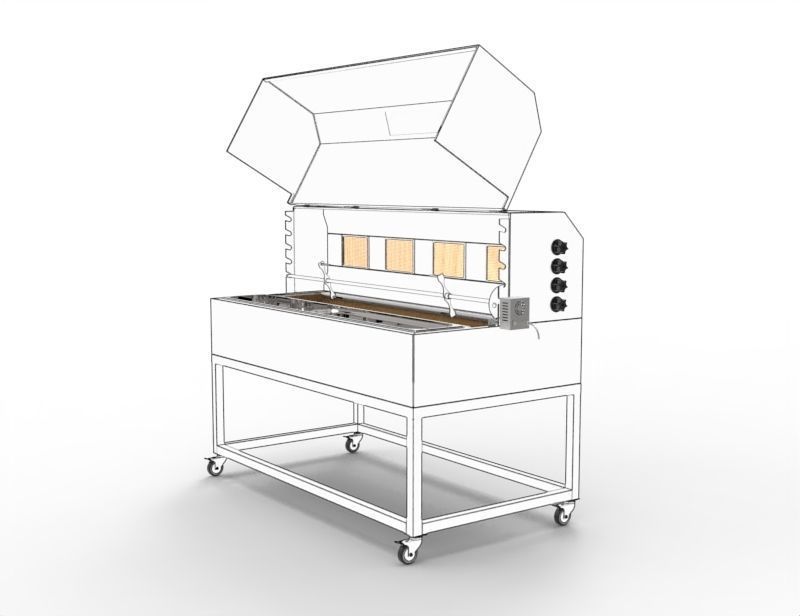 Barbecue Grill Machine 3D model_8