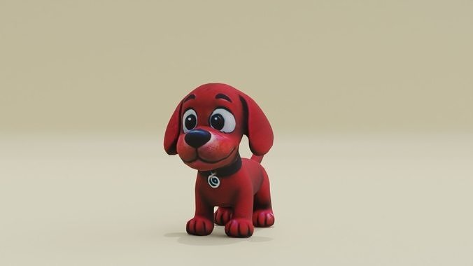 Clifford Dog Red Puppy Cartoon Low High Poly Low-poly 3D model
