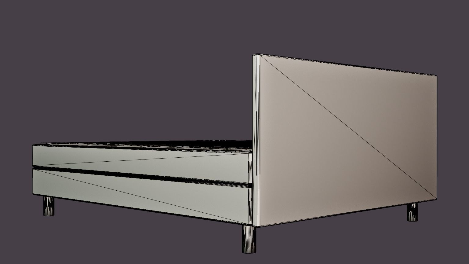 Charm Complete Package 160x200 Beige Low-poly 3D model_6