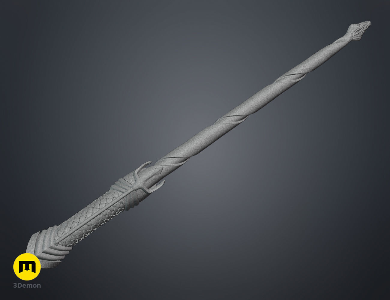 Aquaman wand 3D print model_9
