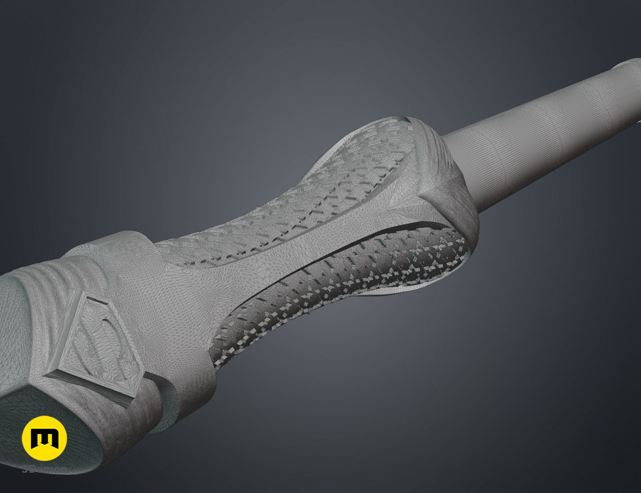 Superman wand  3D print model_9