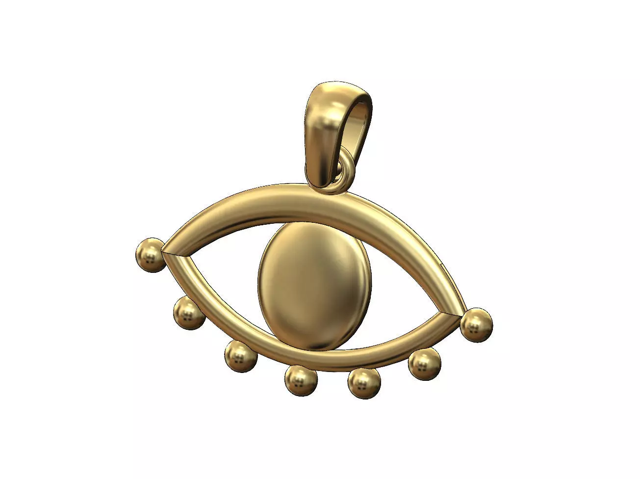 Beaded evil eye pendant charm with bail 3D print model