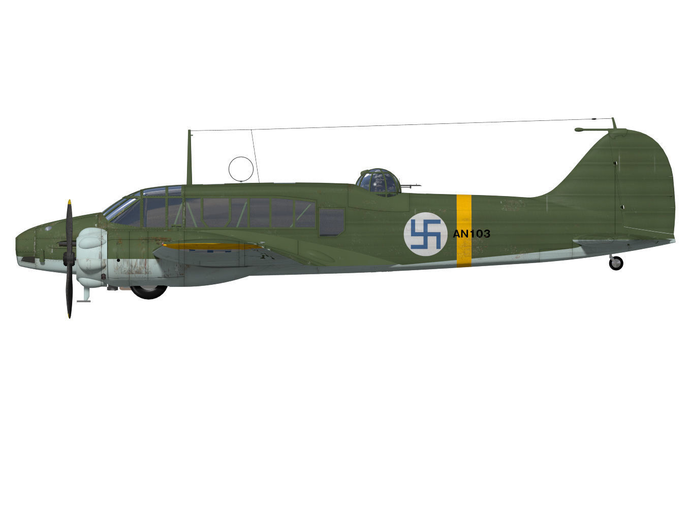 Avro Anson Mk1 early 3D model_9