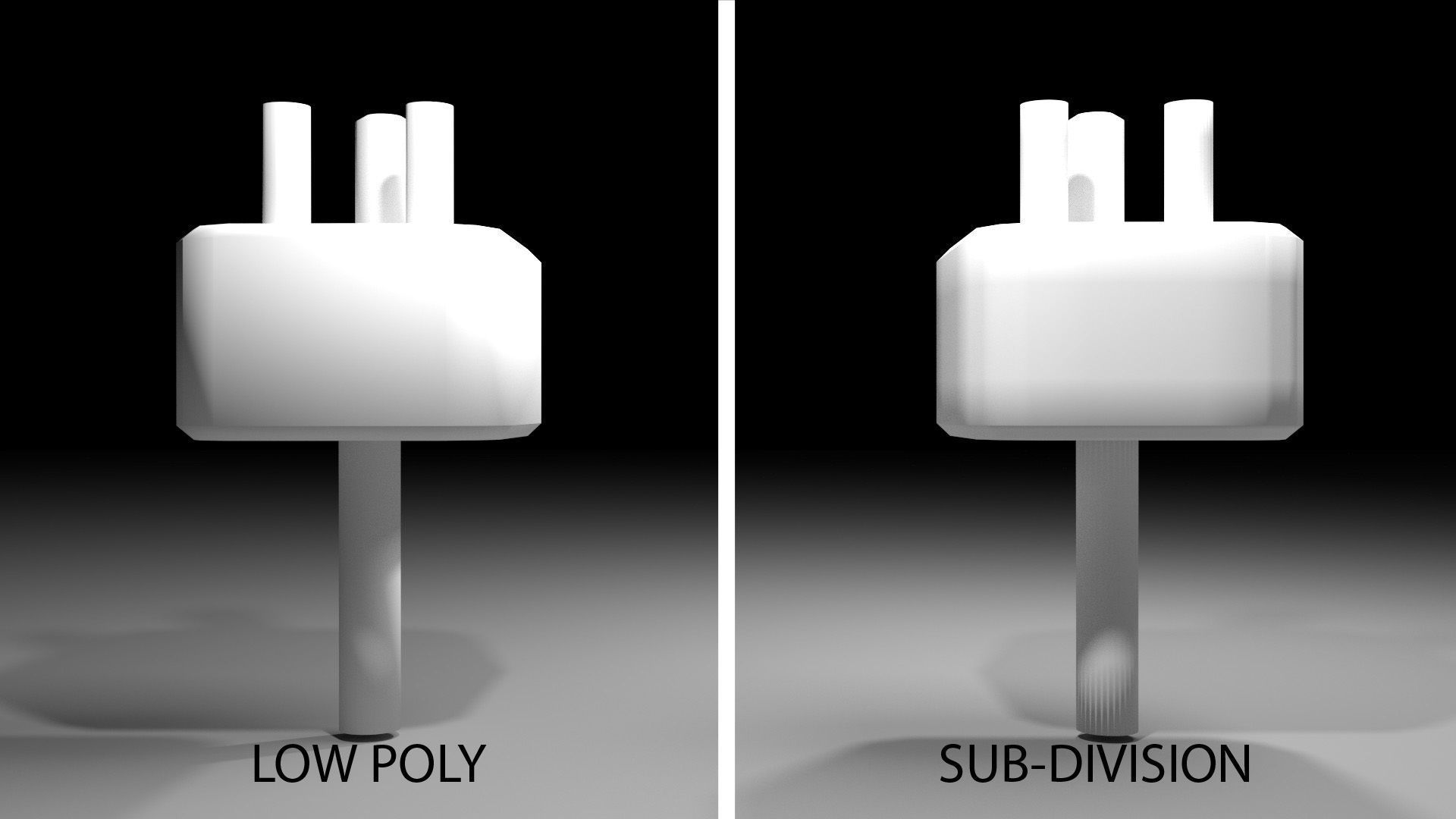 AC Power Plug Type D 3D model_4