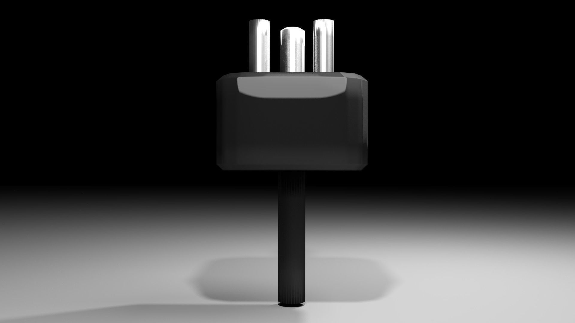 AC Power Plug Type D 3D model_1