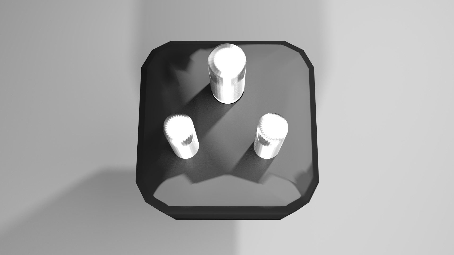 AC Power Plug Type D 3D model_2