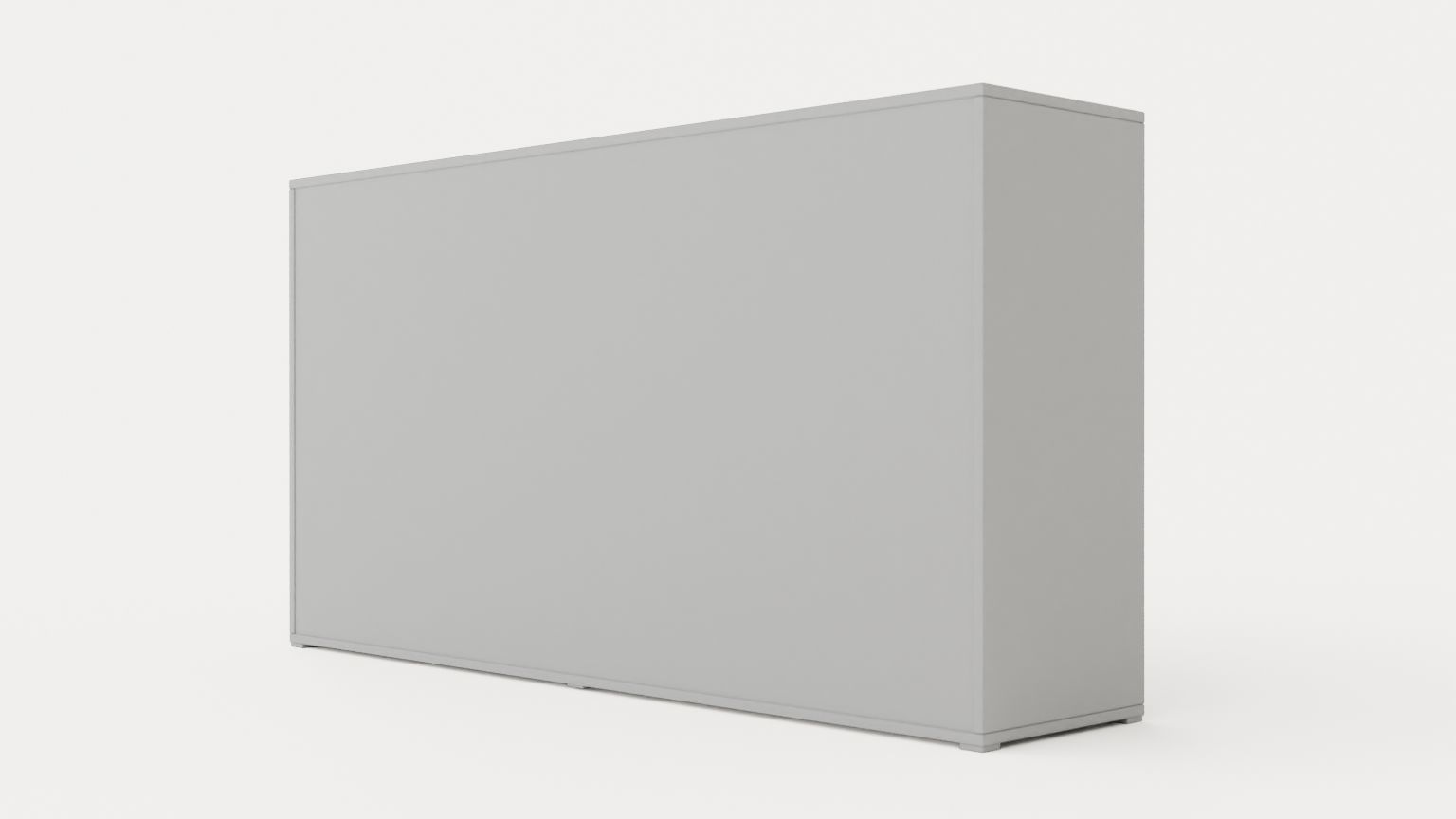 Compact Bed Cabinet 90x200 Horizontally White Low-poly 3D model_3