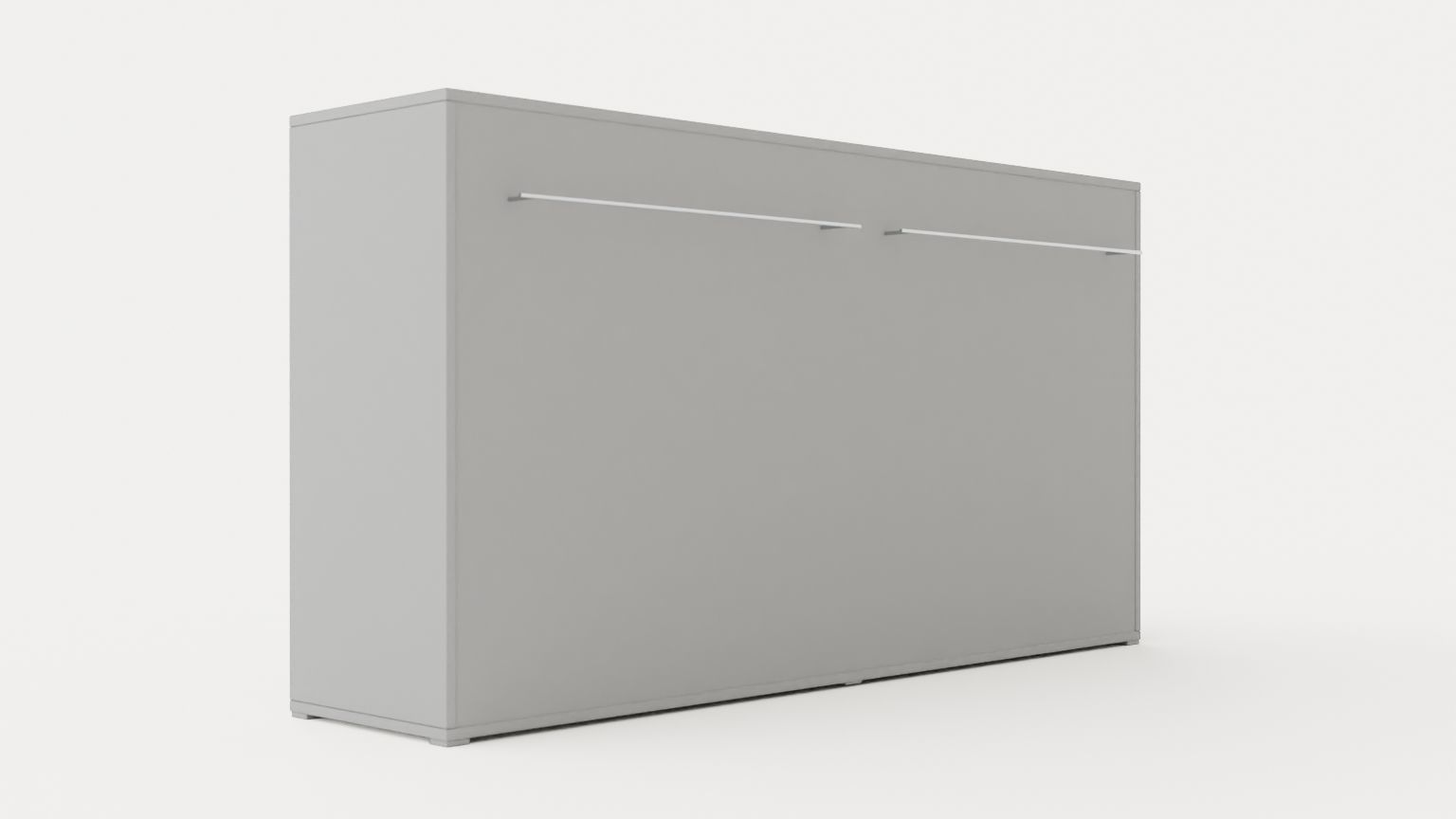 Compact Bed Cabinet 90x200 Horizontally White Low-poly 3D model_1