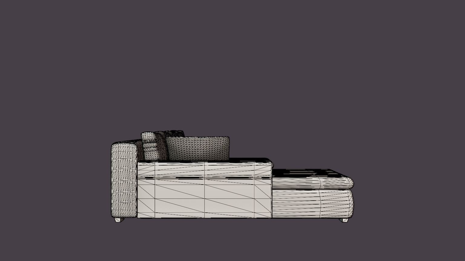 Cillo U Bed Sofa Reversible Artificial Leather Low-poly 3D model_5