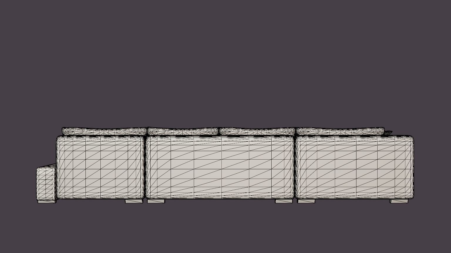 Cillo U Bed Sofa Reversible Artificial Leather Low-poly 3D model_7