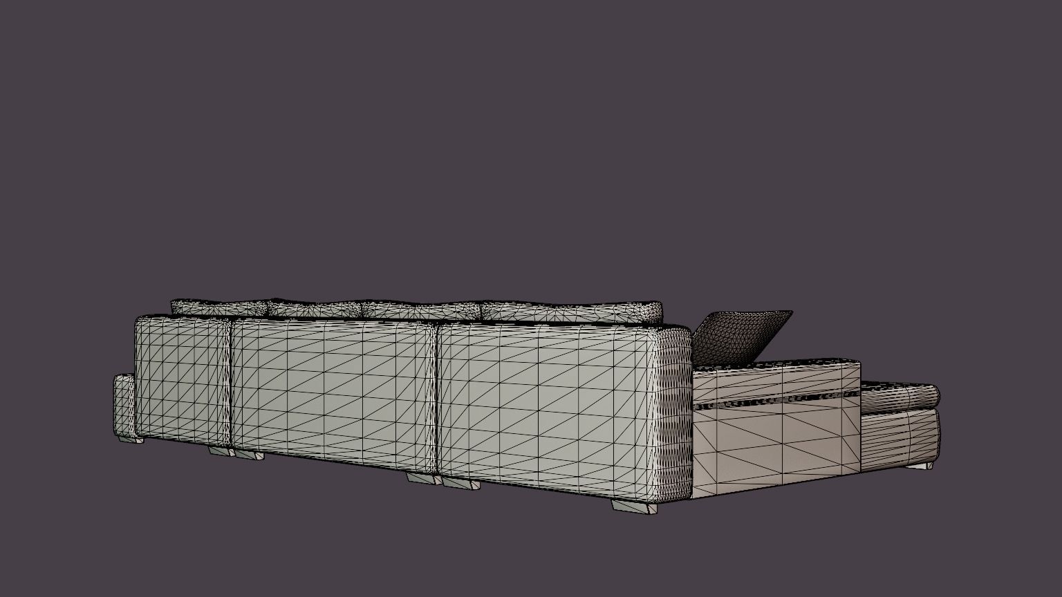 Cillo U Bed Sofa Reversible Artificial Leather Low-poly 3D model_6