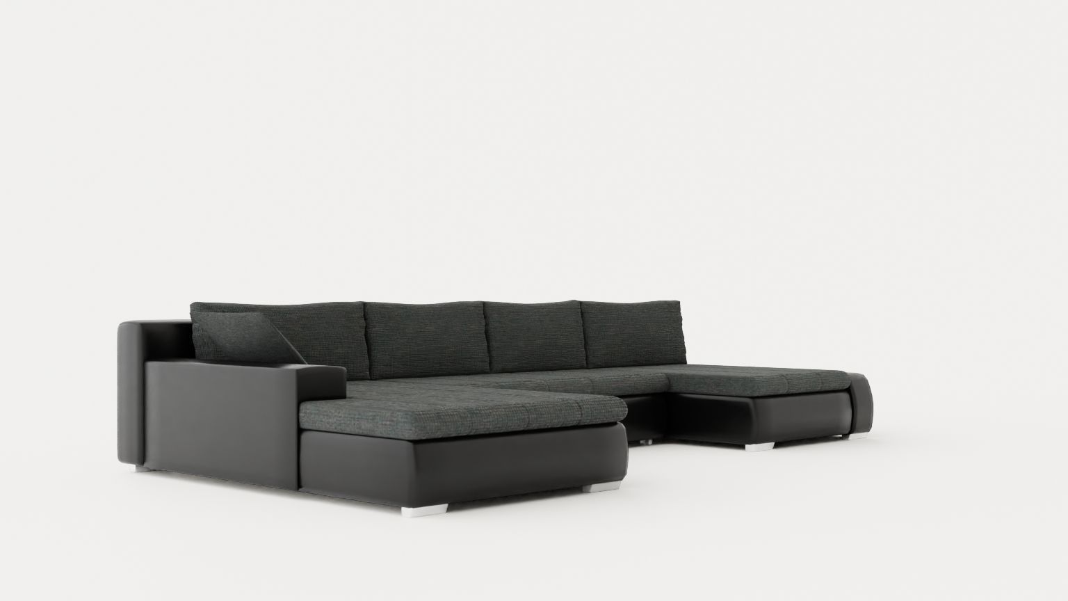 Cillo U Bed Sofa Reversible Artificial Leather Low-poly 3D model_3