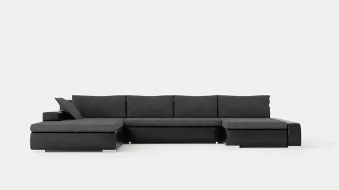 Cillo U Bed Sofa Reversible Artificial Leather Low-poly 3D model