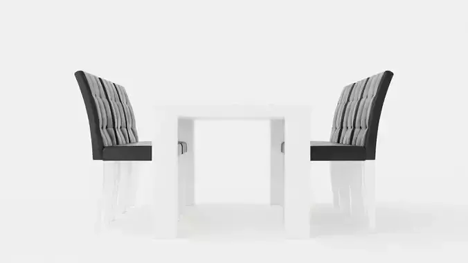 Cibus Food Group 180 Cm With 6 Viktor Chair White Black