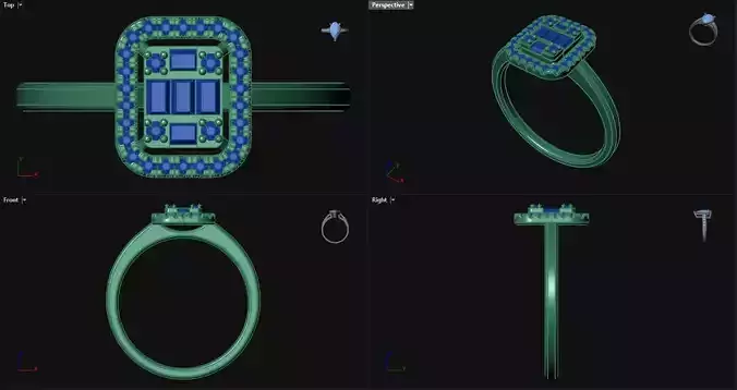 Cushion Illusion Engagement Ring 