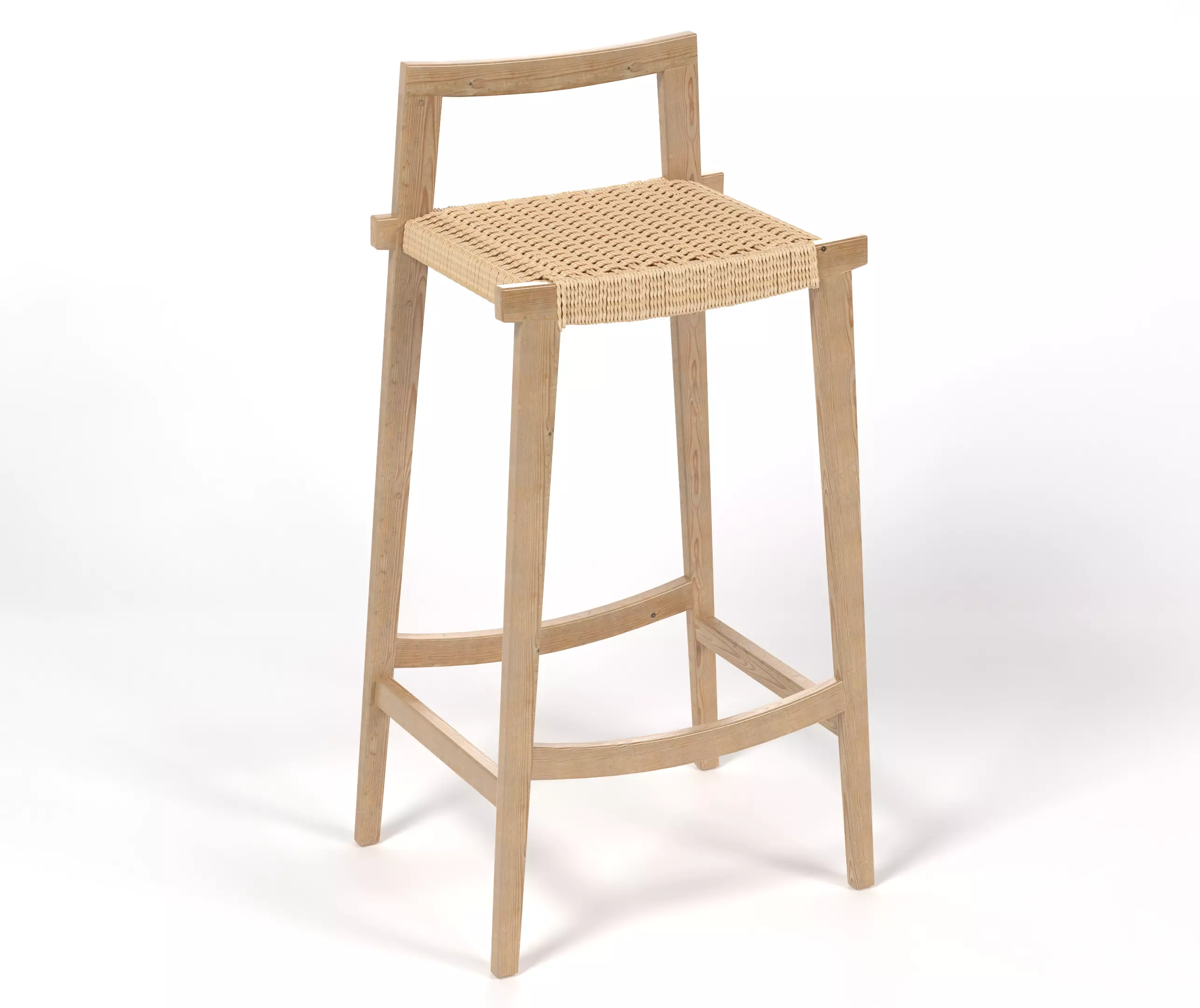 Wooden Bar Stool from La Redoute  3D model_0