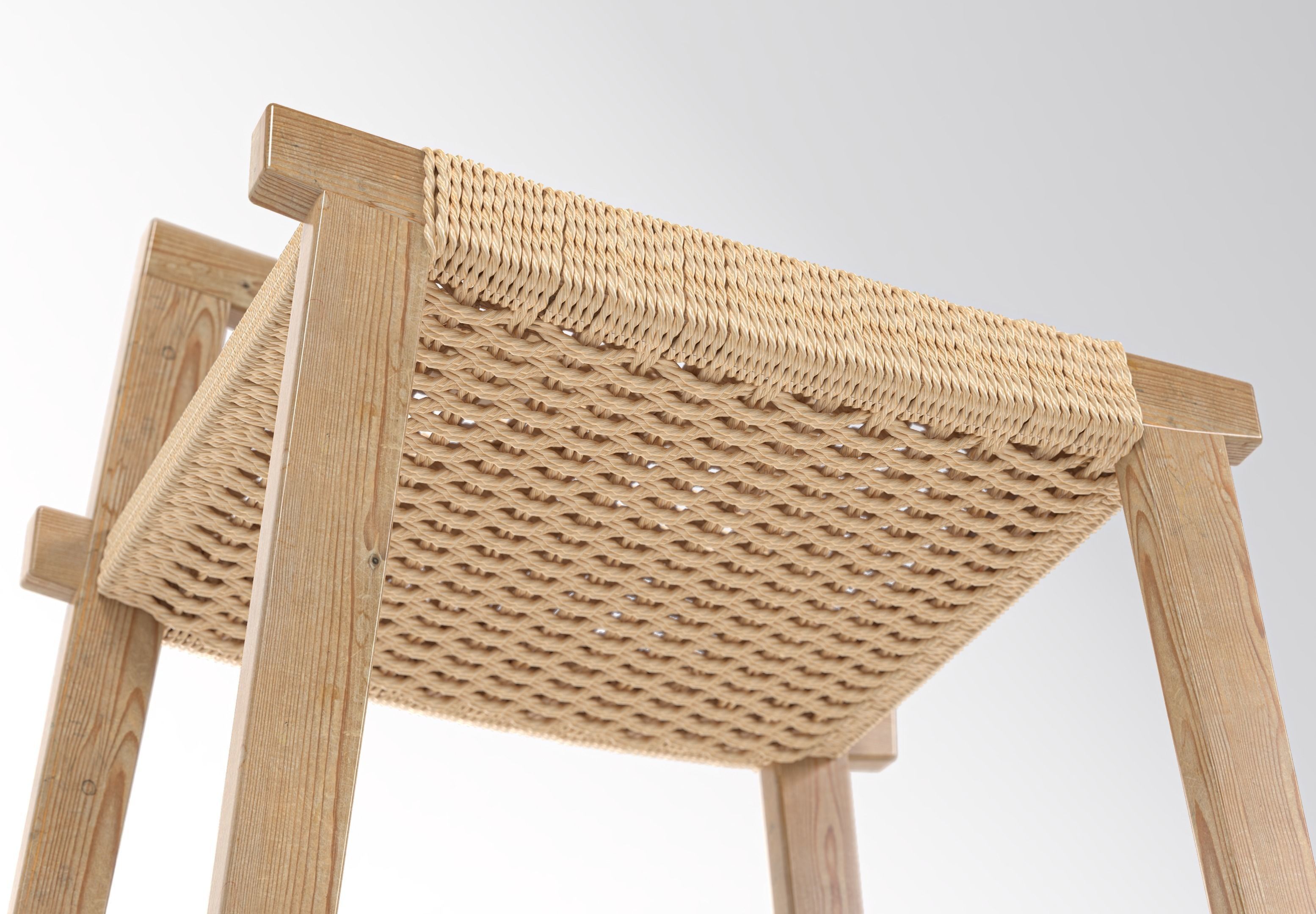 Wooden Bar Stool from La Redoute  3D model_4