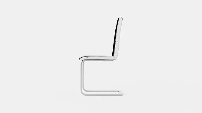 Cibus Dining Chair Artificial Leather White Chrome