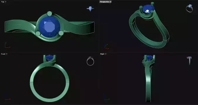 3 Prong Bypass Engagement Ring 