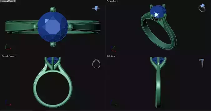 4 Prong Diamond Engagement Ring 