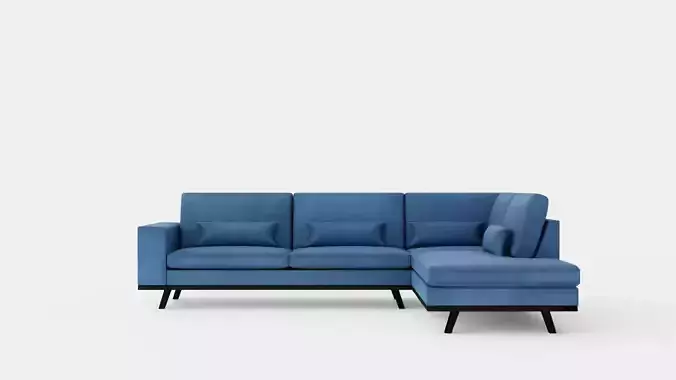 Copenhagen 2 5 Seater L Sofa Right Velvet Blue