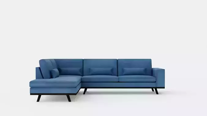 Copenhagen 2 5 Seater L Sofa Left Velvet Blue
