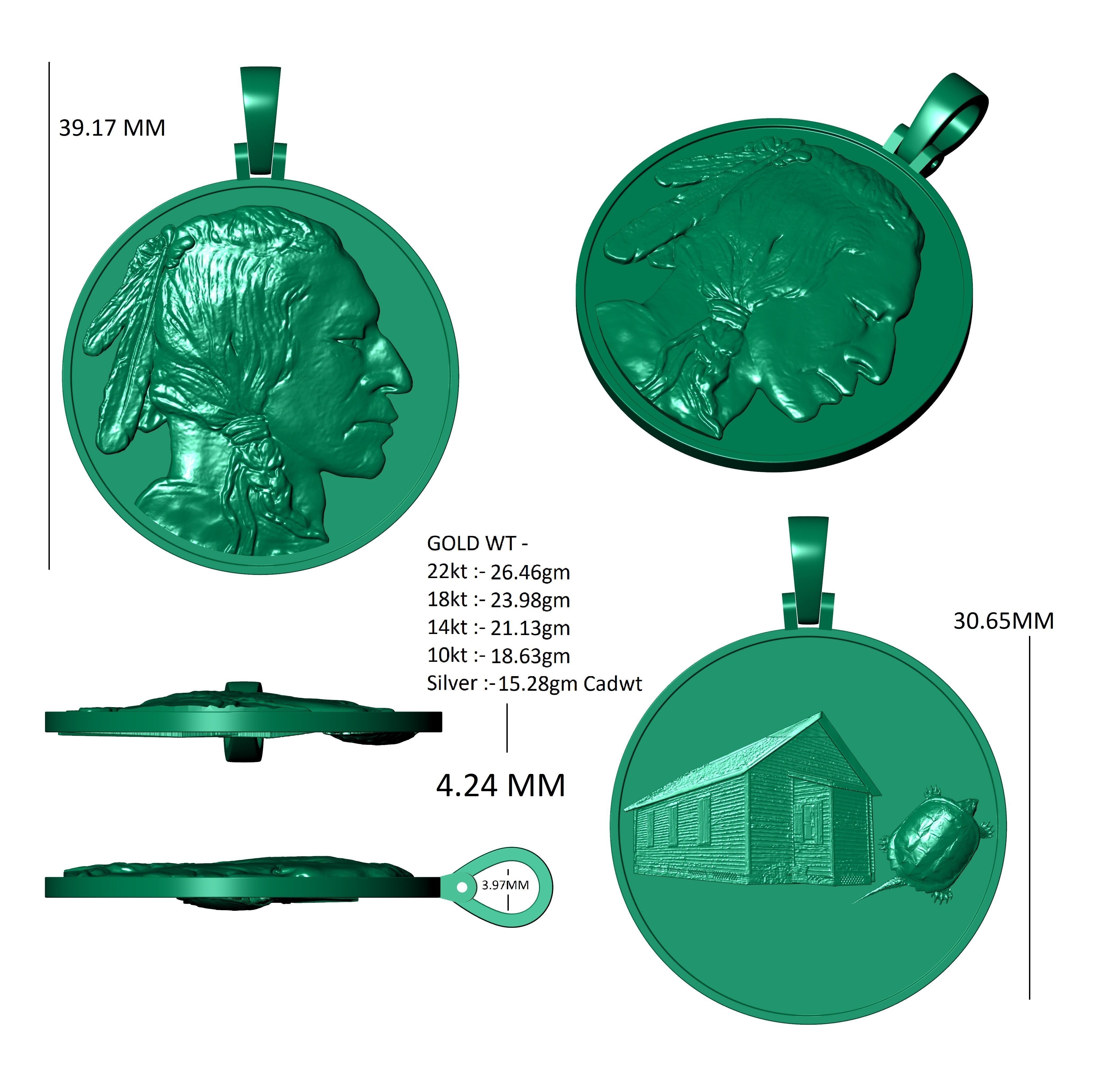 Coin Pendant 3D print model_12
