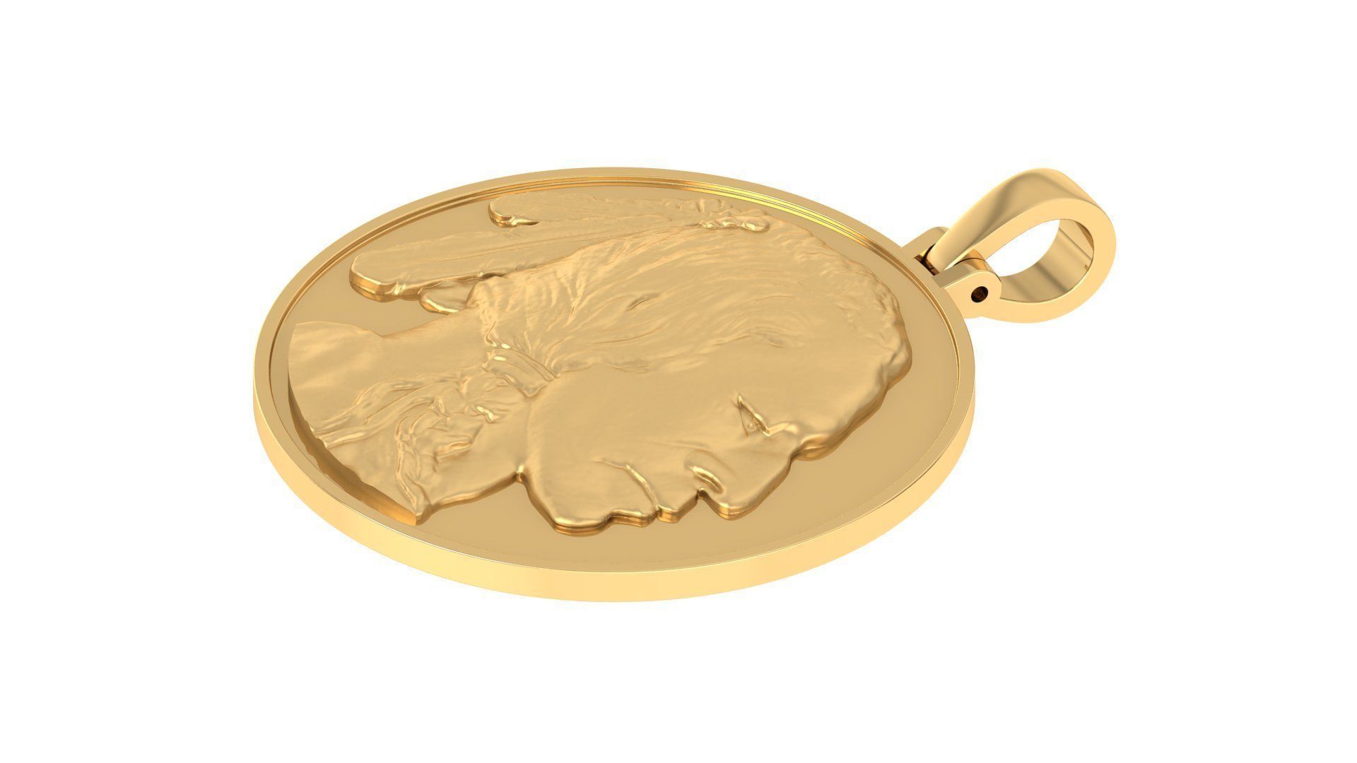 Coin Pendant 3D print model_3