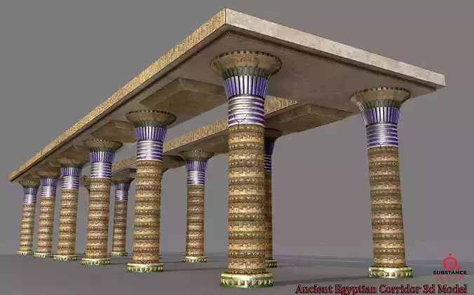  Ancient Egyptian Corridor 3d Model 3D model