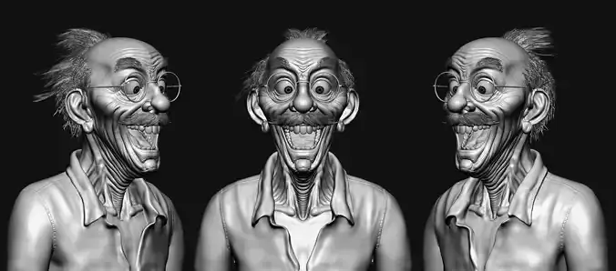 Funny grandpa high detail face 