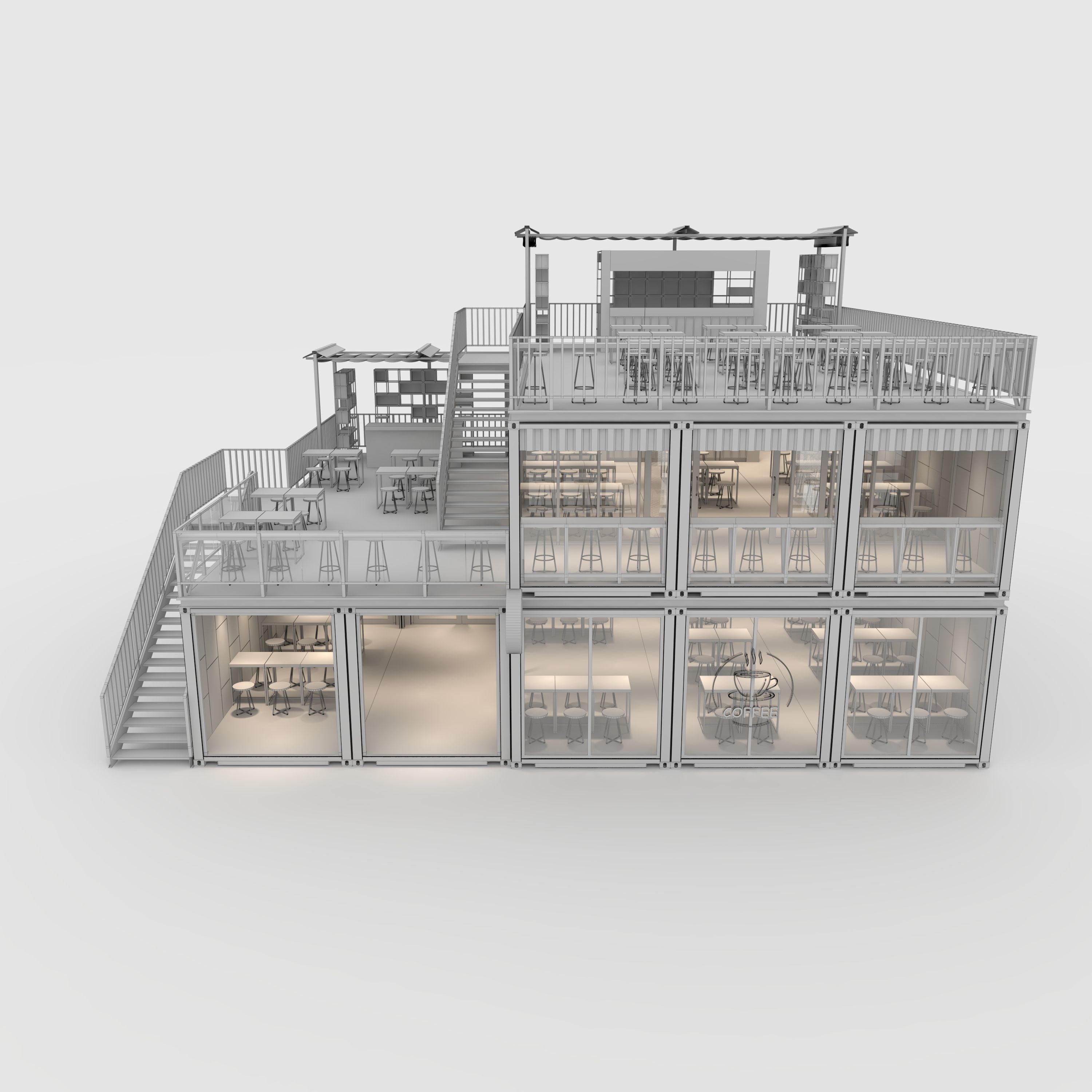 Container Cafe 9 3D model_2