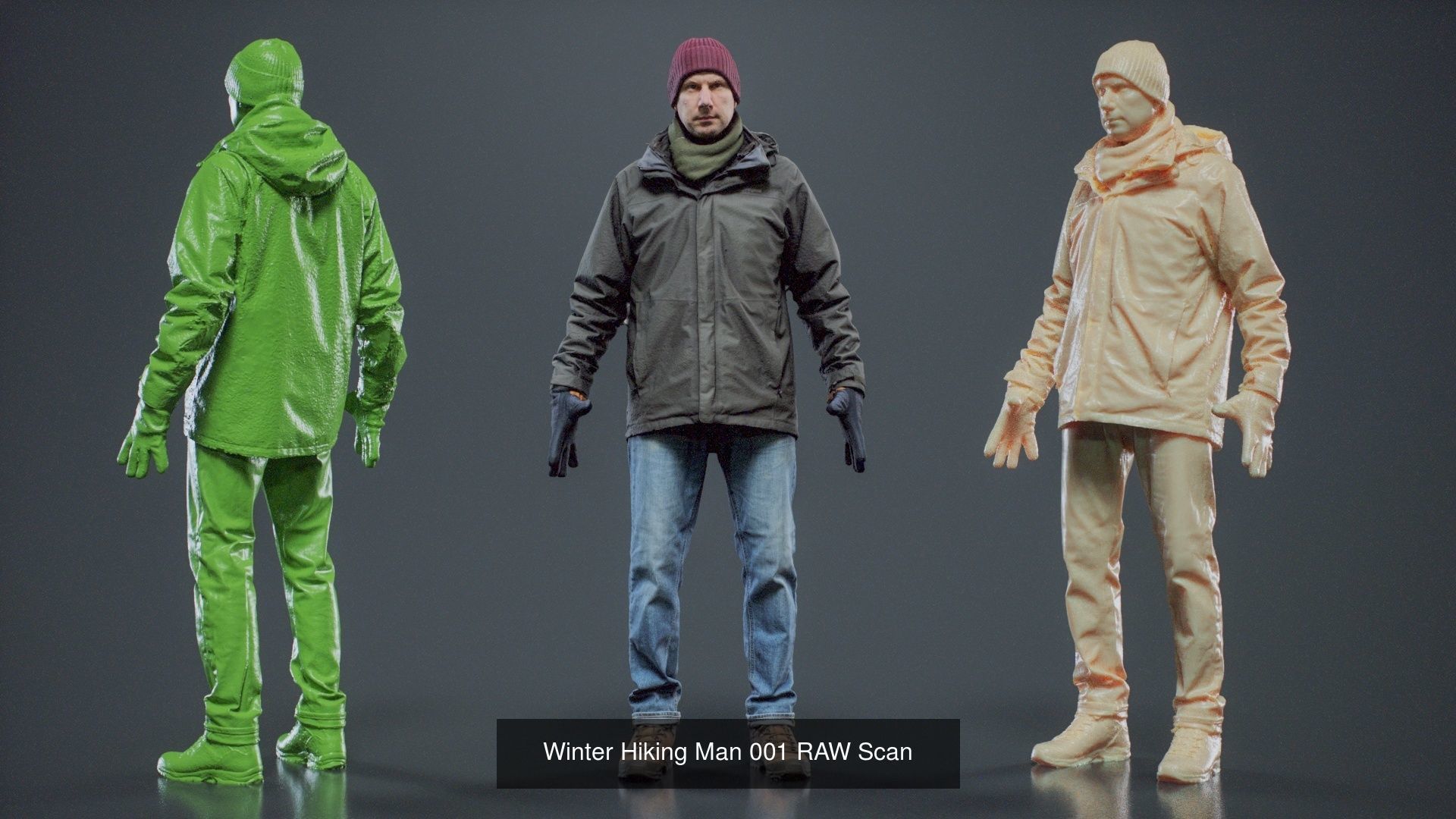 9 A-Pose Male Character RAW Scans 3D Model Collection_2