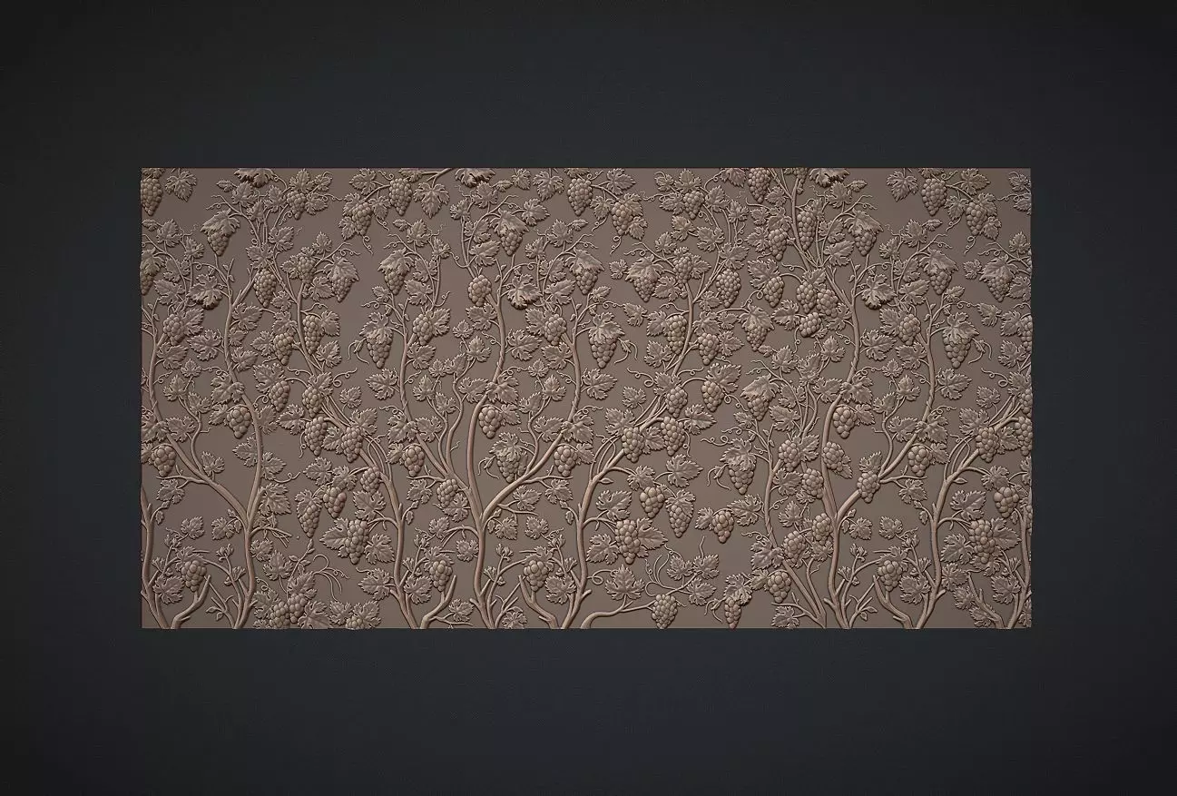 Grape Bunch Wall Decor for cnc carving 3D print model