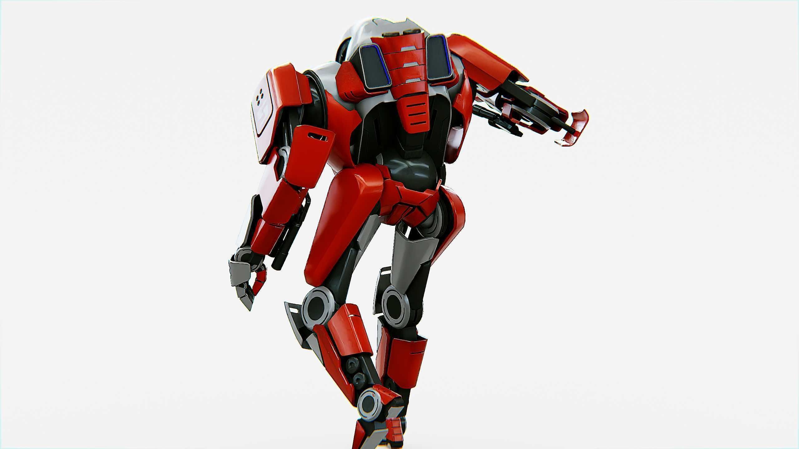 COMBAT DROID IONOS Rigged for Unreal Engine - Unity - MIXAMO 3D model_10