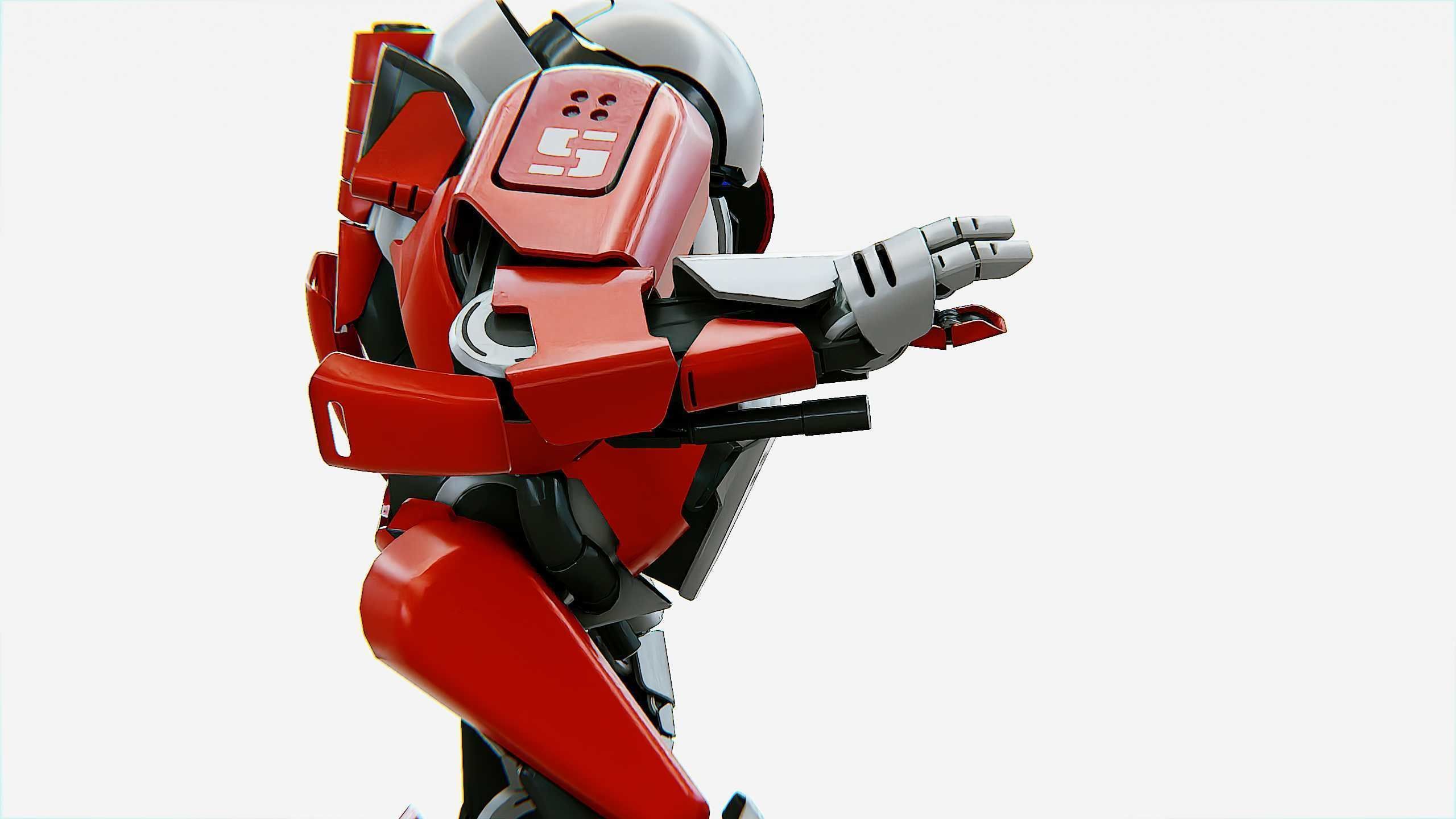 COMBAT DROID IONOS Rigged for Unreal Engine - Unity - MIXAMO 3D model_24