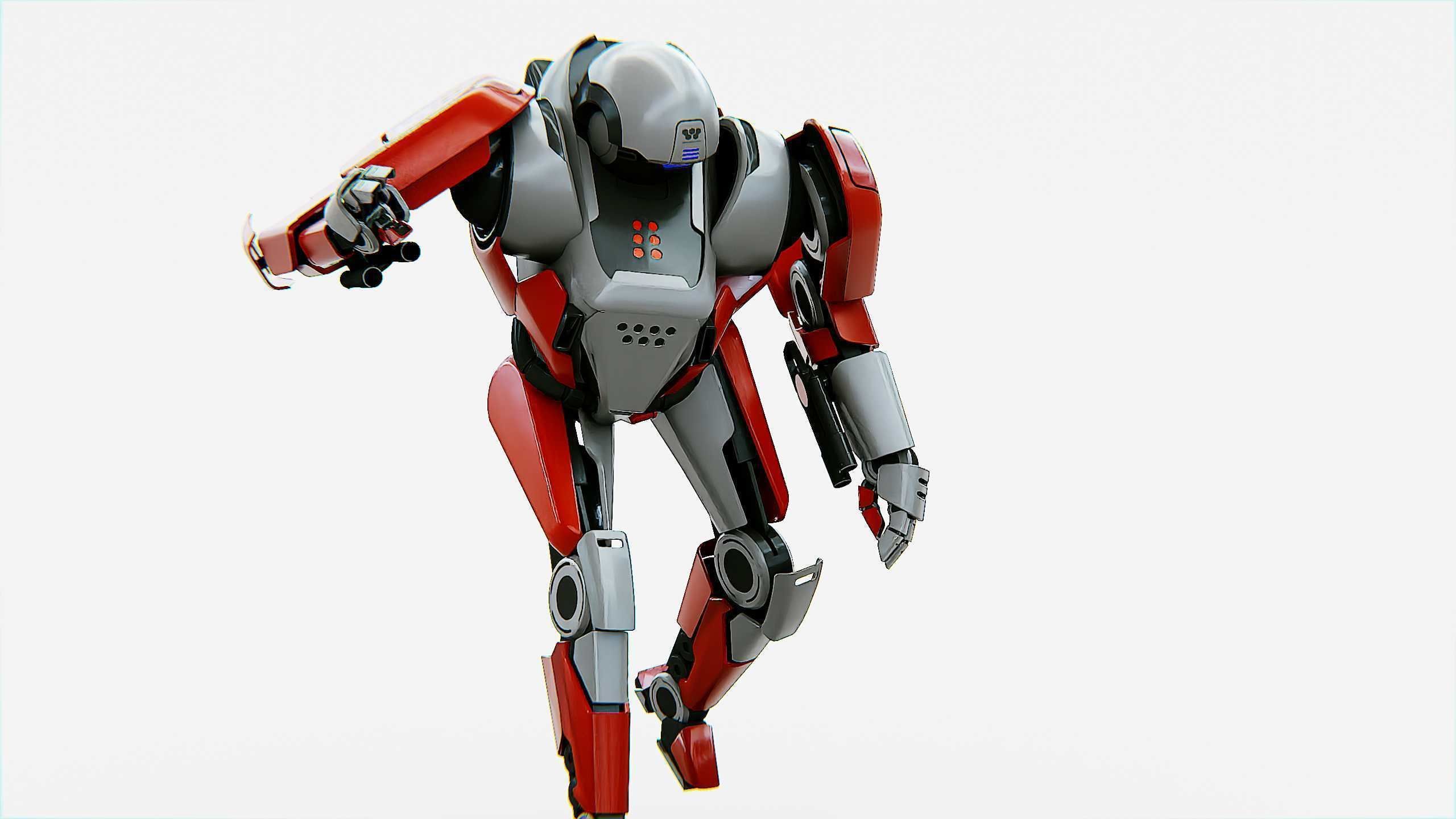 COMBAT DROID IONOS Rigged for Unreal Engine - Unity - MIXAMO 3D model_18