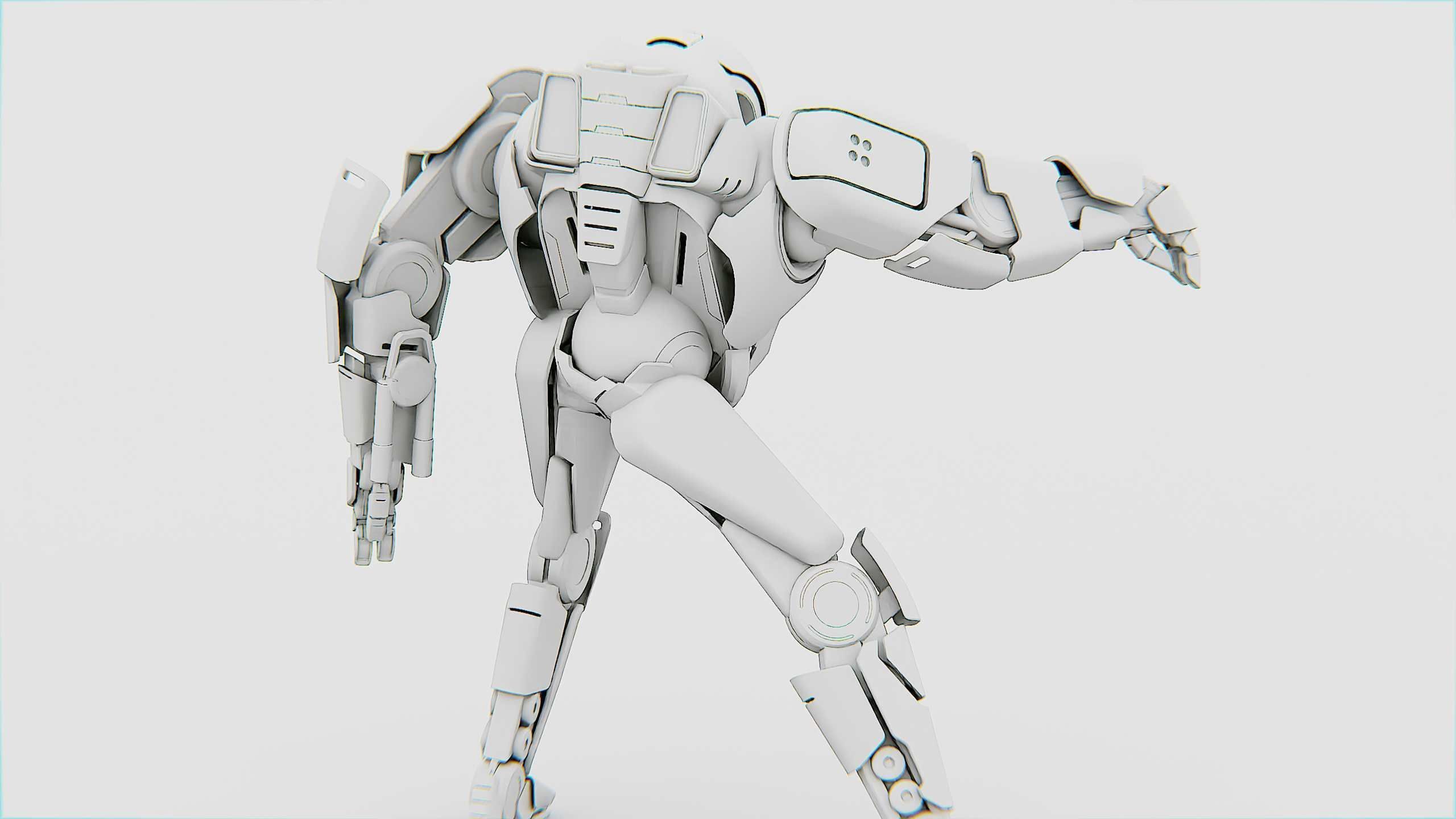 COMBAT DROID IONOS Rigged for Unreal Engine - Unity - MIXAMO 3D model_33