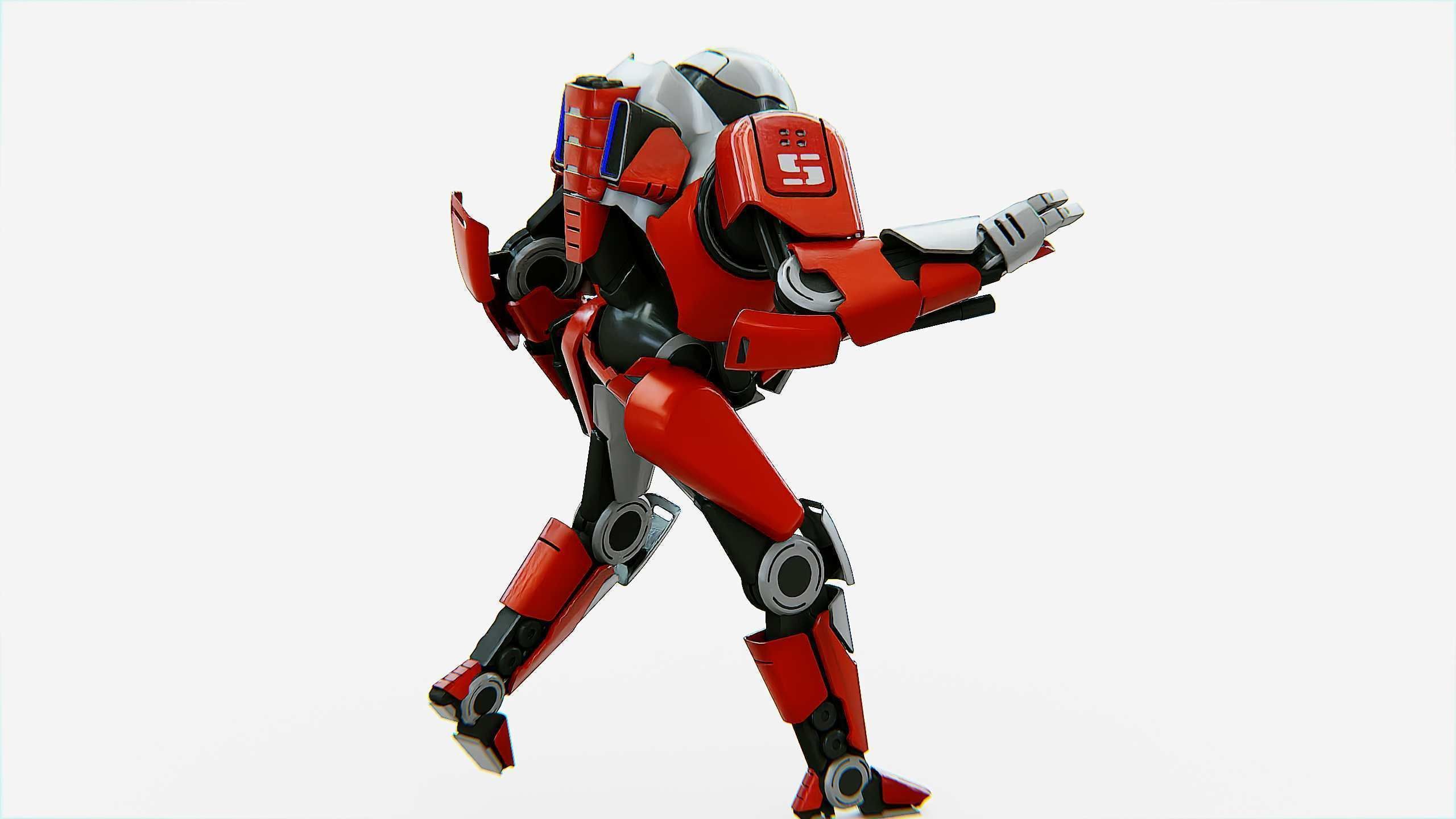 COMBAT DROID IONOS Rigged for Unreal Engine - Unity - MIXAMO 3D model_14