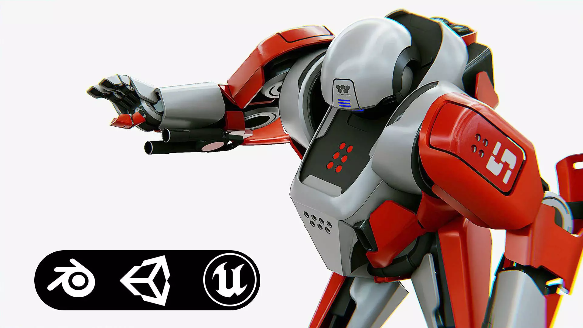 COMBAT DROID IONOS Rigged for Unreal Engine - Unity - MIXAMO 3D model_0