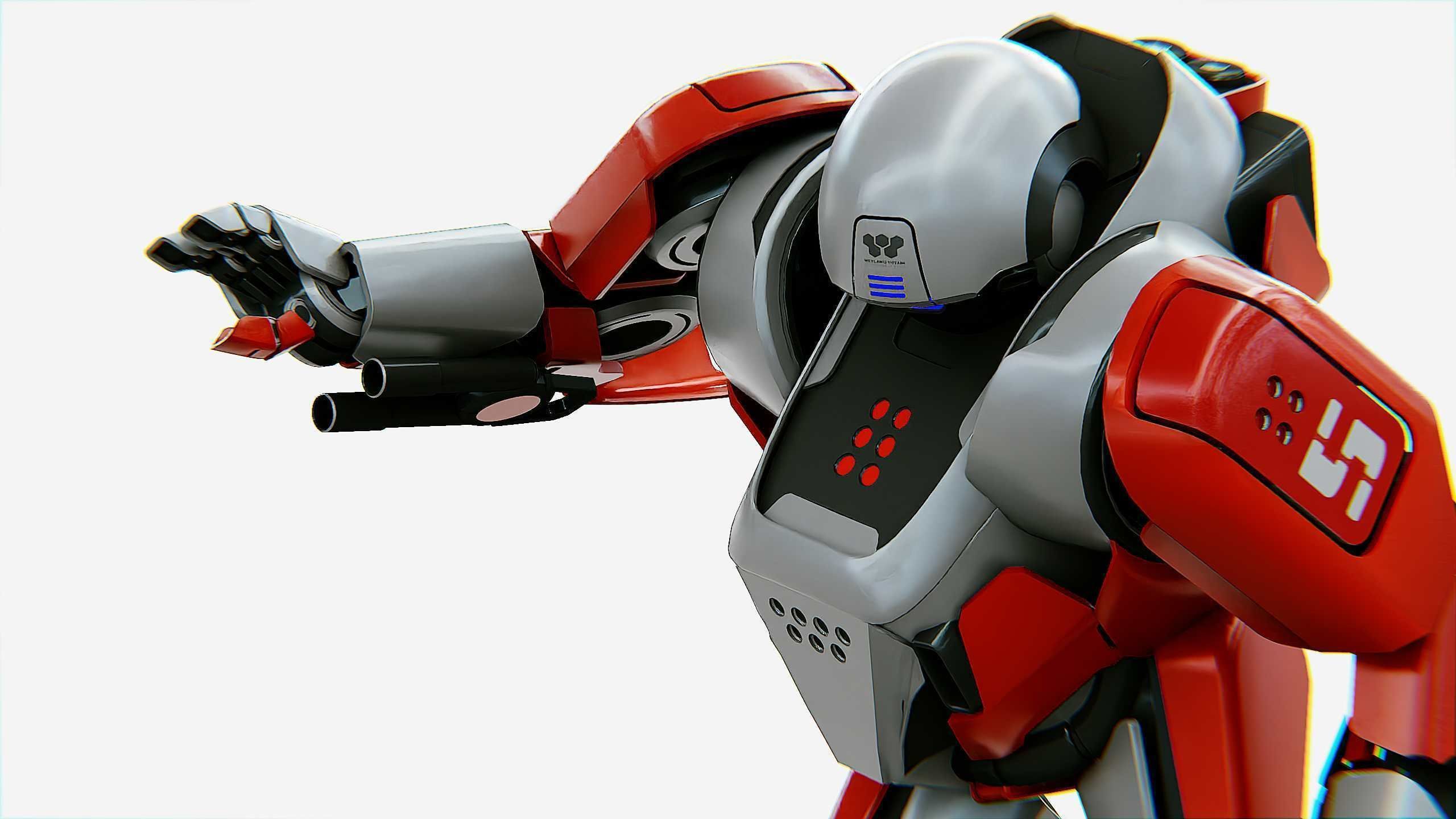 COMBAT DROID IONOS Rigged for Unreal Engine - Unity - MIXAMO 3D model_20