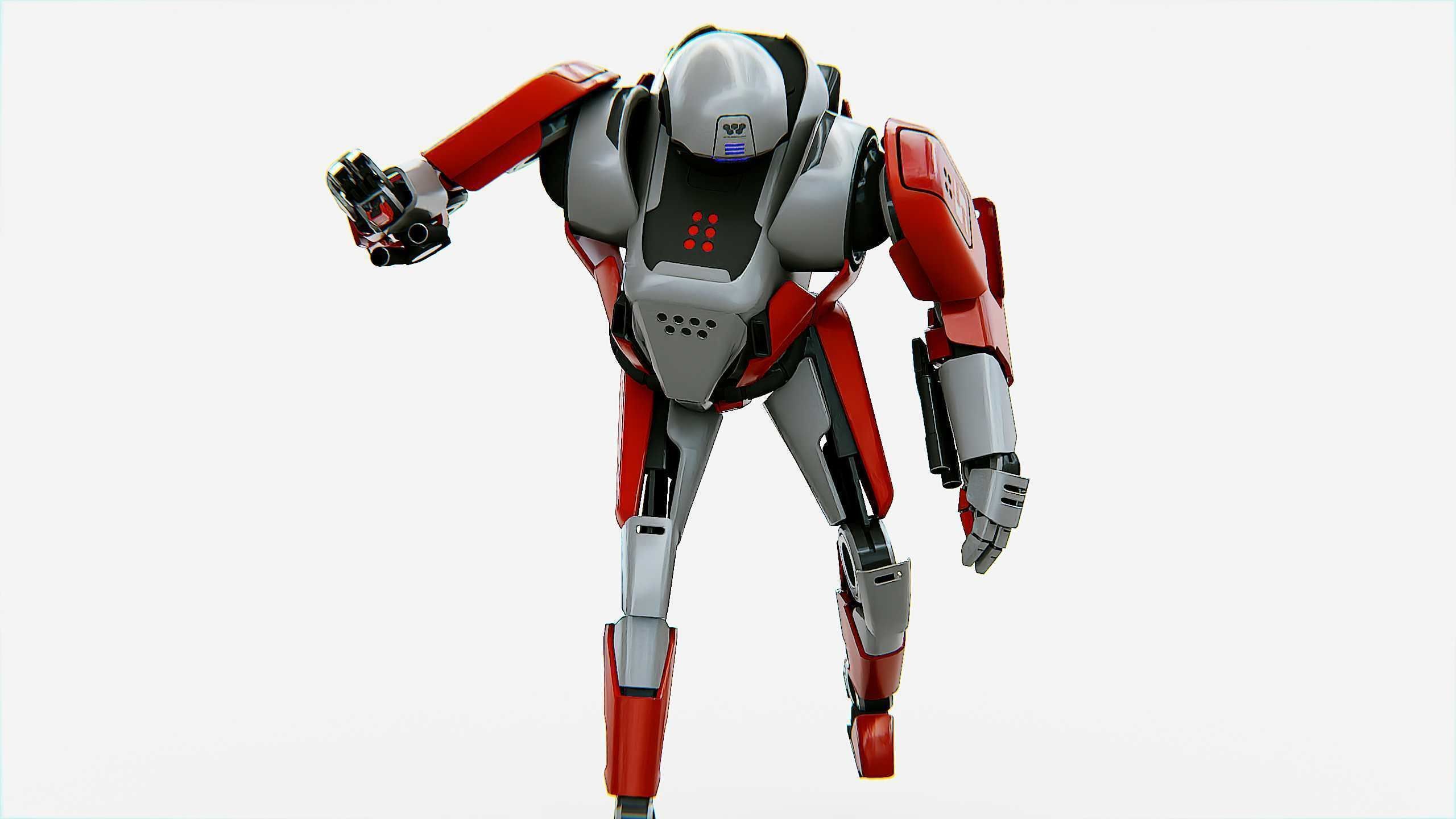 COMBAT DROID IONOS Rigged for Unreal Engine - Unity - MIXAMO 3D model_19