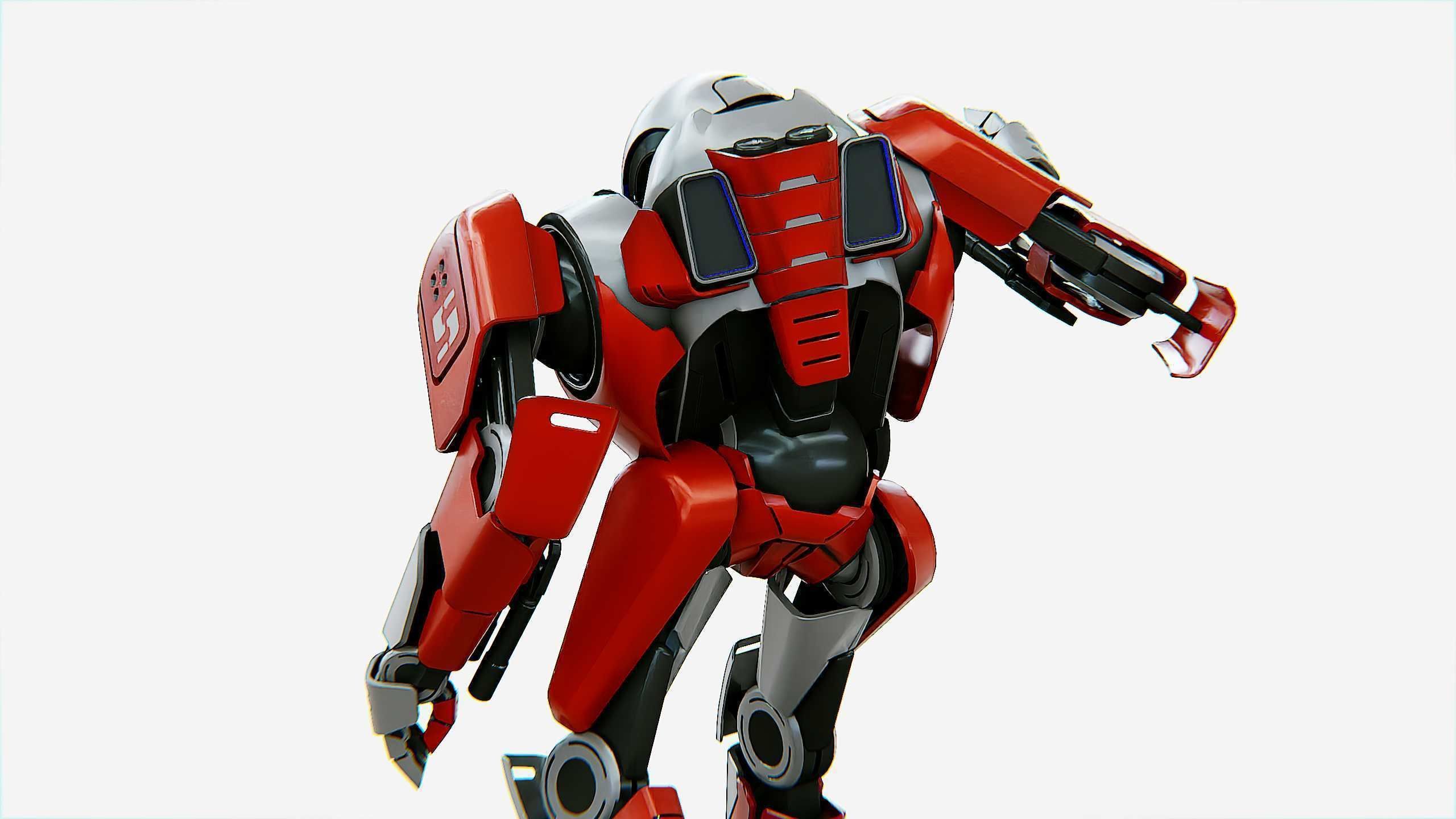 COMBAT DROID IONOS Rigged for Unreal Engine - Unity - MIXAMO 3D model_21