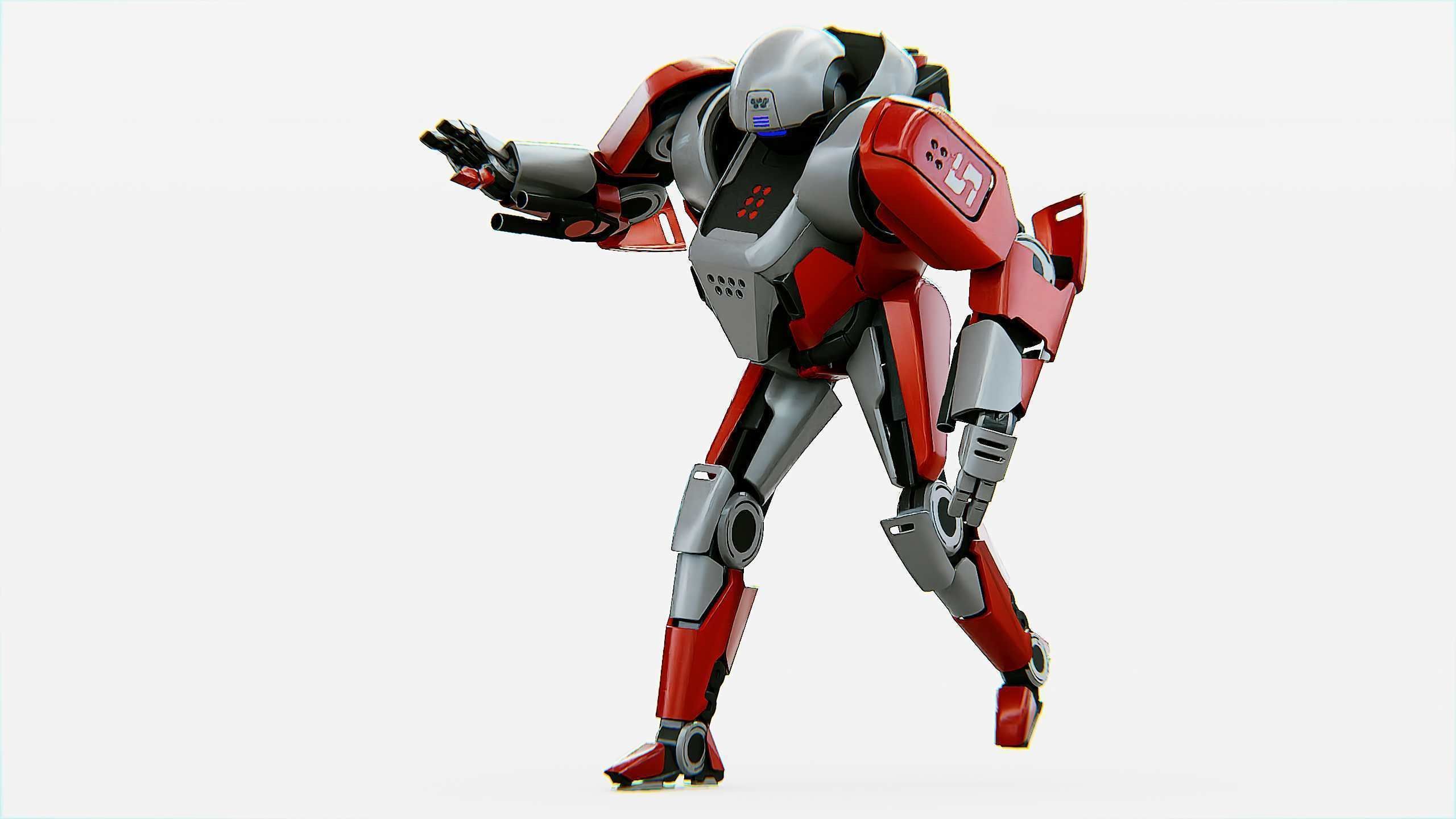 COMBAT DROID IONOS Rigged for Unreal Engine - Unity - MIXAMO 3D model_3