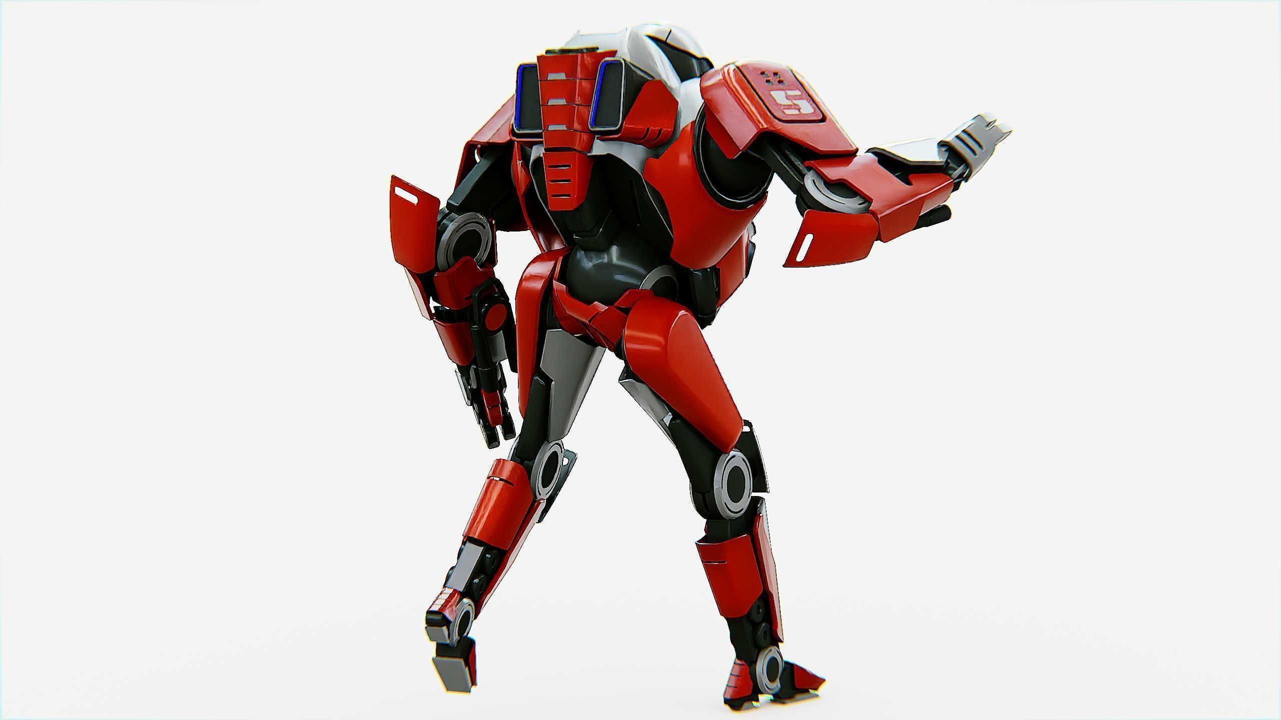 COMBAT DROID IONOS Rigged for Unreal Engine - Unity - MIXAMO 3D model_13