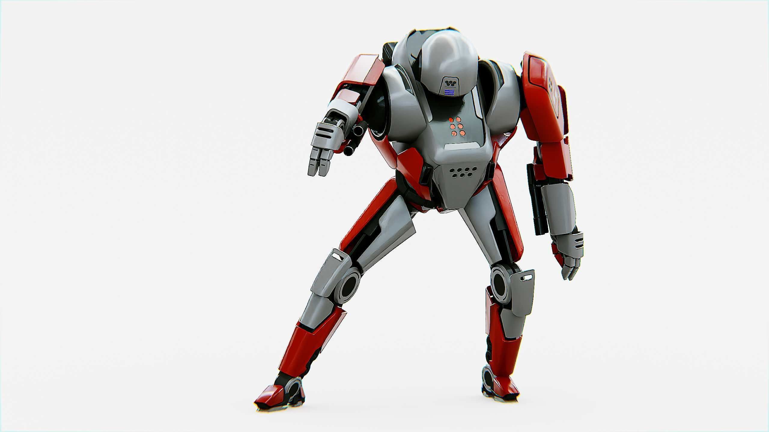 COMBAT DROID IONOS Rigged for Unreal Engine - Unity - MIXAMO 3D model_27