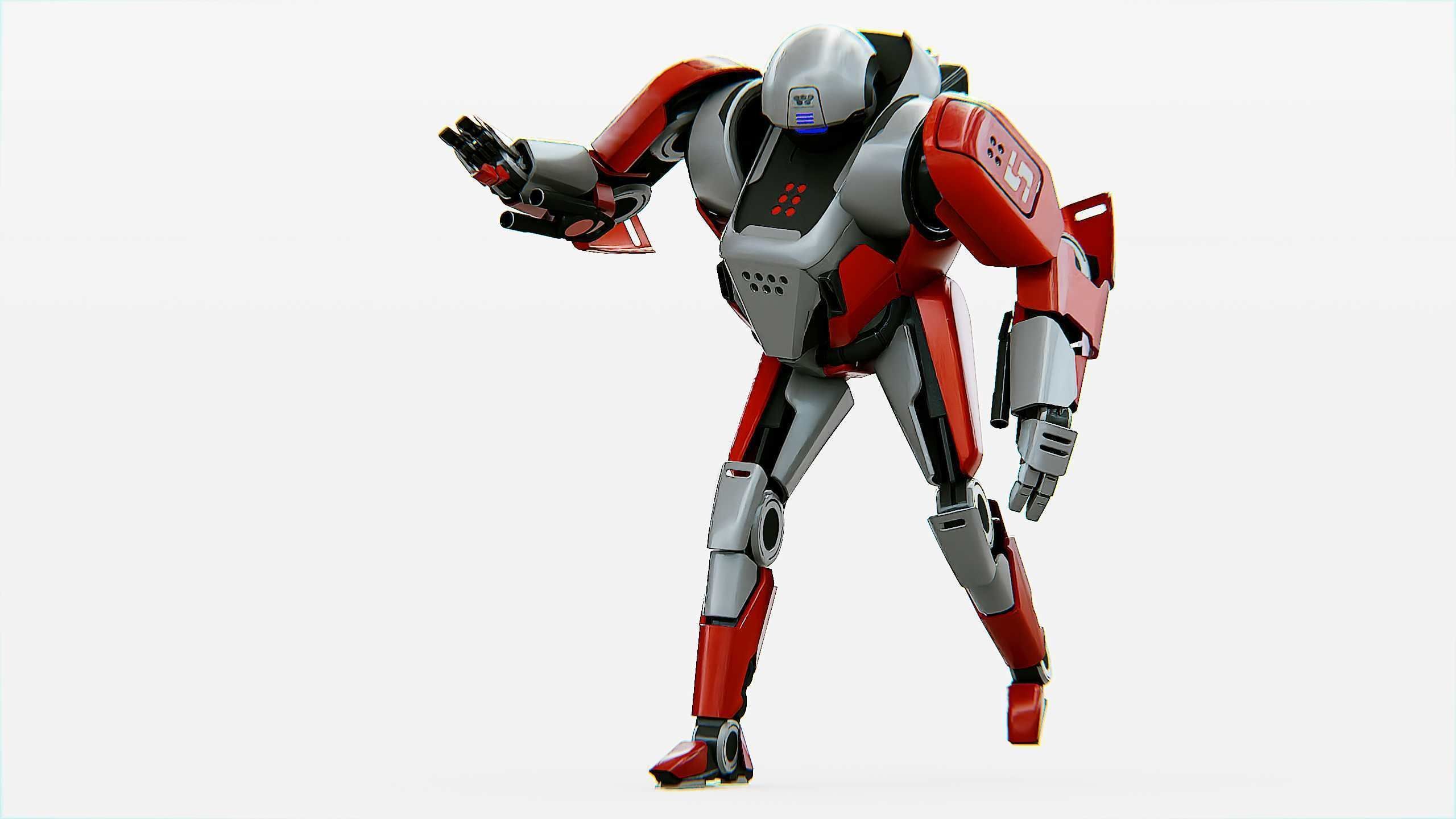 COMBAT DROID IONOS Rigged for Unreal Engine - Unity - MIXAMO 3D model_2