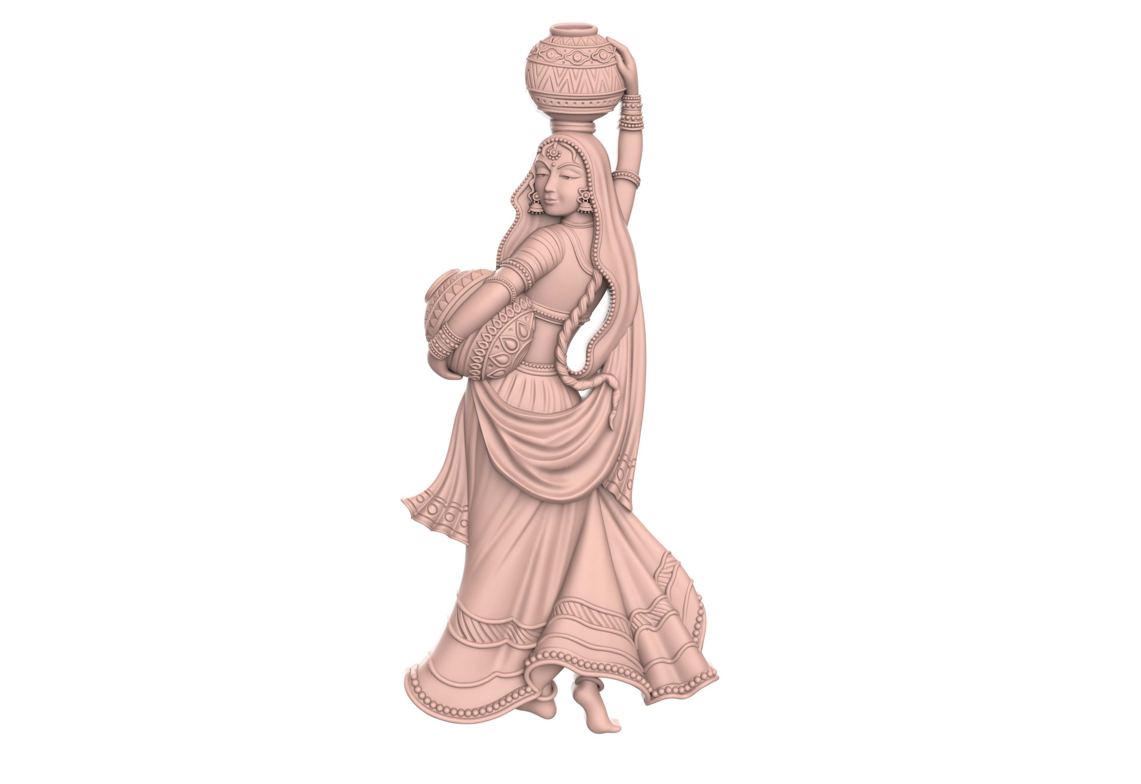 Radha ji Relief 3D print model_13